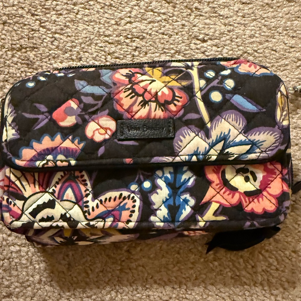 Vera Bradley Black and Blue Clutch with Floral Design